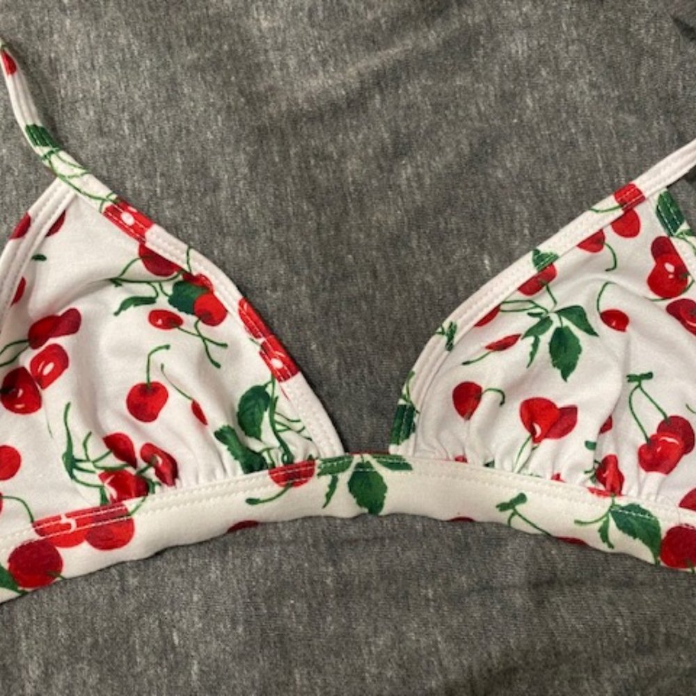 Cherry Set Bralette Thong Brief Set Print S